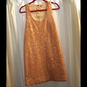 Pink Sequined mini tank dress by Shoshanna